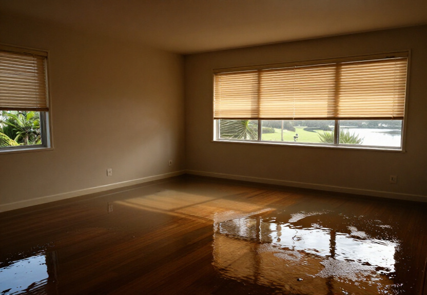 Warped floorboards in a Birrong property due to water damage